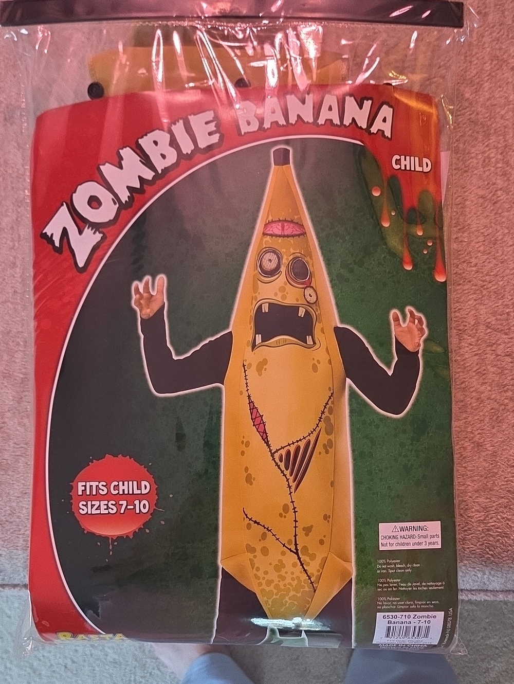 Child Zombie Banana Costume - Yellow